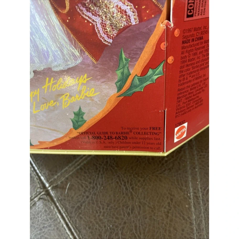 Vintage 1997 Happy Holidays Barbie & Matching Ornament 10th Anniv NIB Damage Box